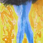 "OLIDA on Yellow" 24x48 acrylic on wood