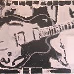 "Keith Richards' Guitar with Peep-Toe Pump" 48x24 acrylic on canvas