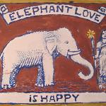 "Elephant Love is Happy" 36x20 acrylic on canvas